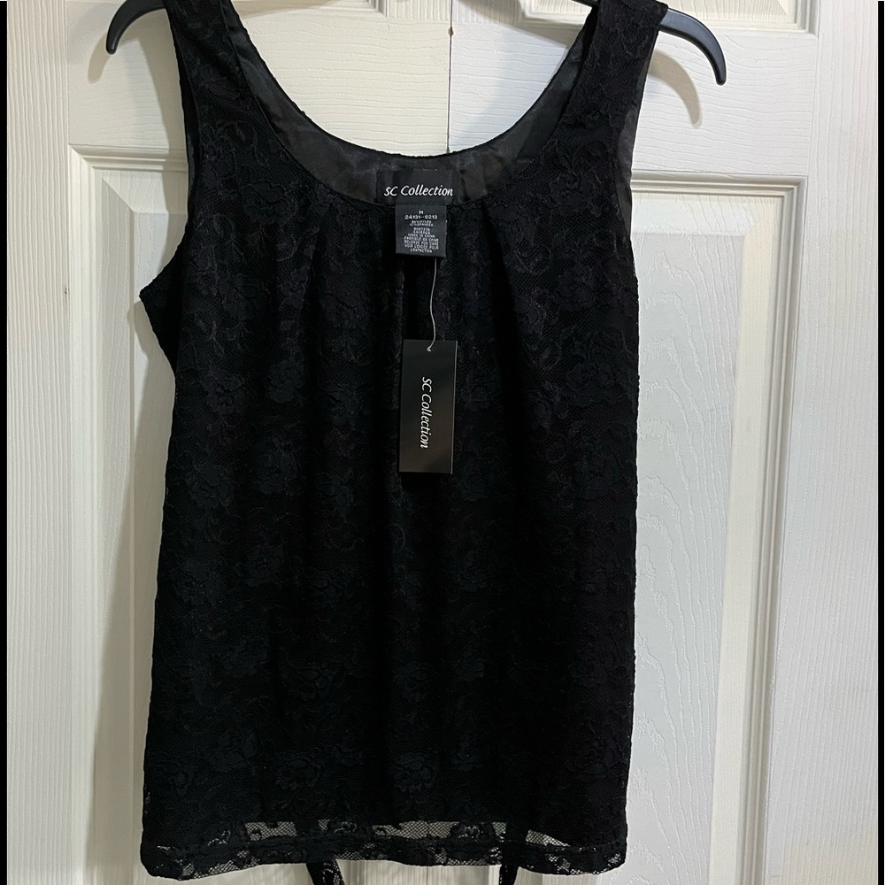 SC Collection Black Lace Blouse in Size Medium
